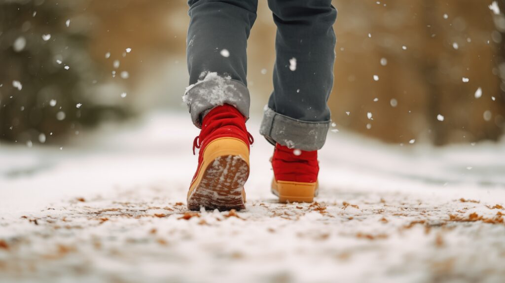 hiking boots, snow, snow boots, winter
