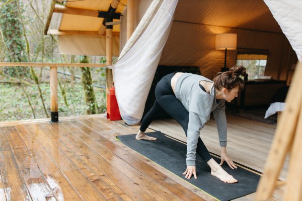 yoga, glamping adventure, glamping, nature, glamping tent